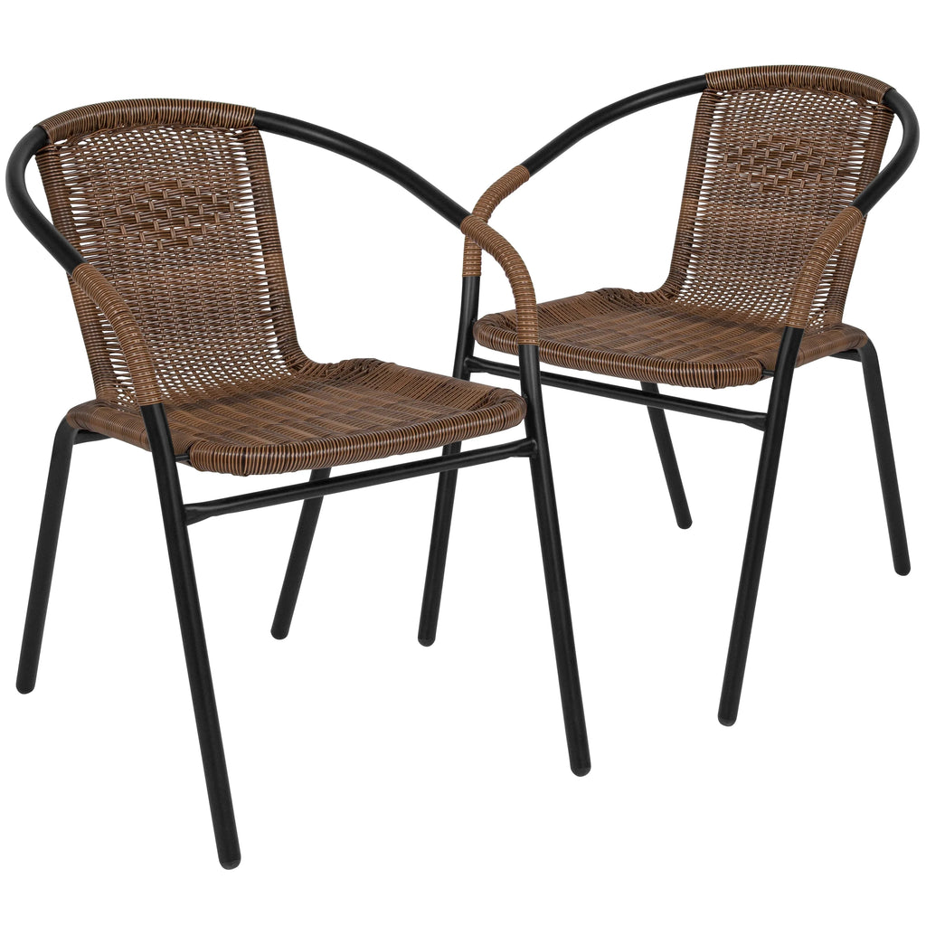 Medium Brown Rattan Stack Chair U491