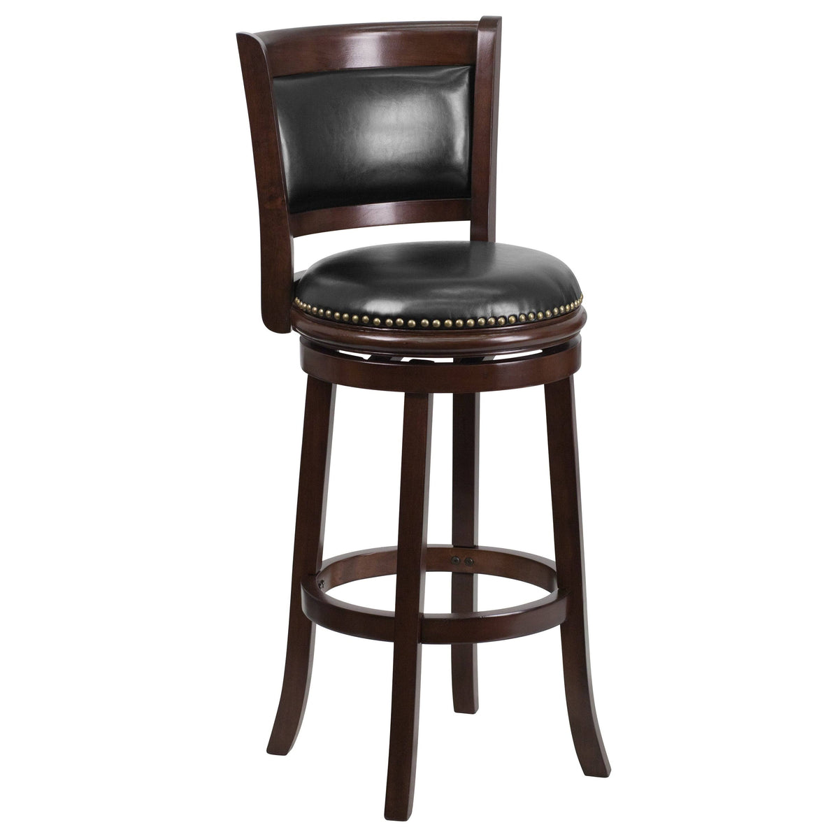 Black Leather Swivel Barstool X428