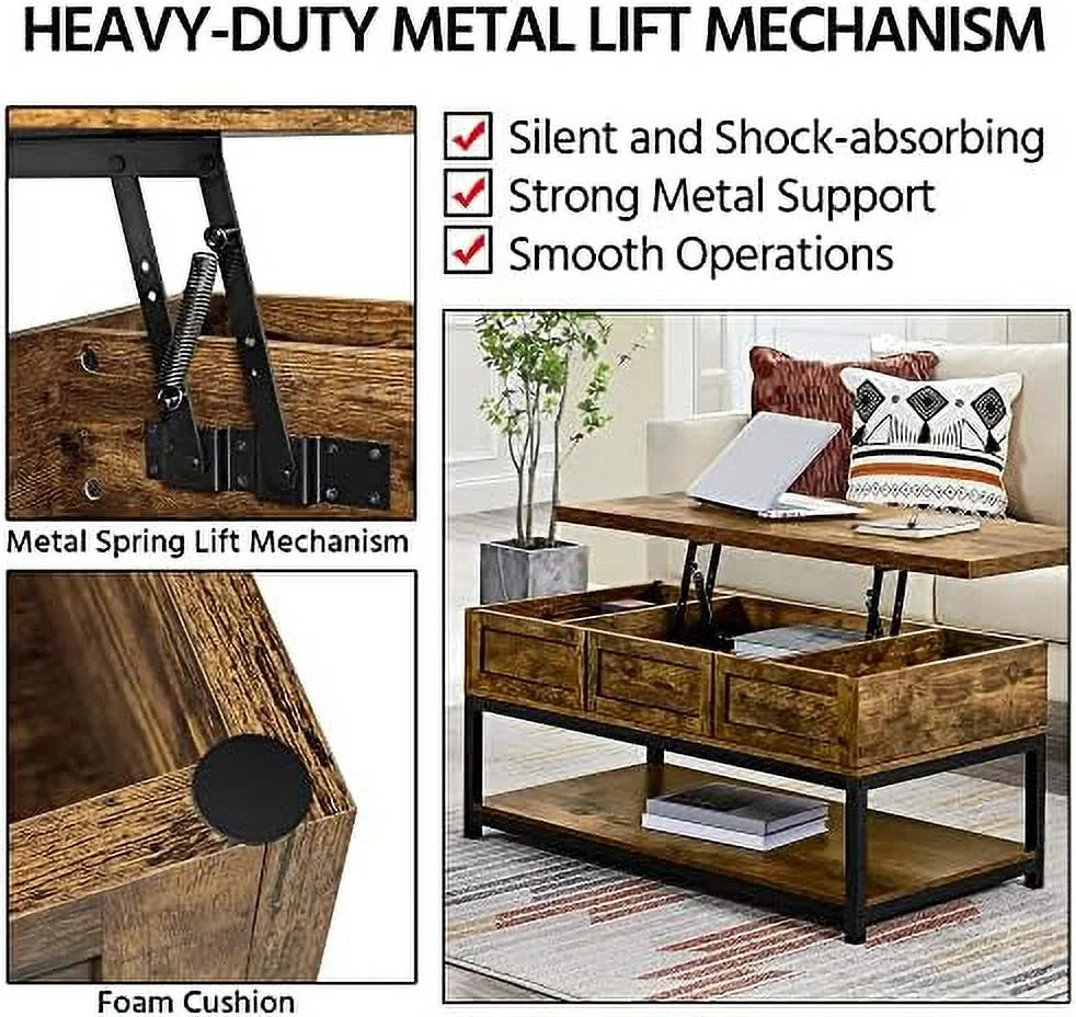 Lift Top Coffee Table with Hidden Compartments K399364