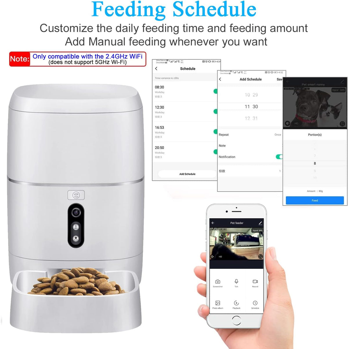 6L WiFi Pet Camera Automatic Dog Feeder R53921