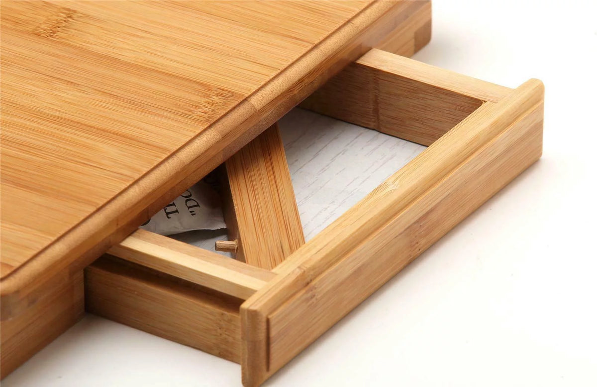 Bamboo Laptop Desk Table with Cooling Fan and Drawer X1300
