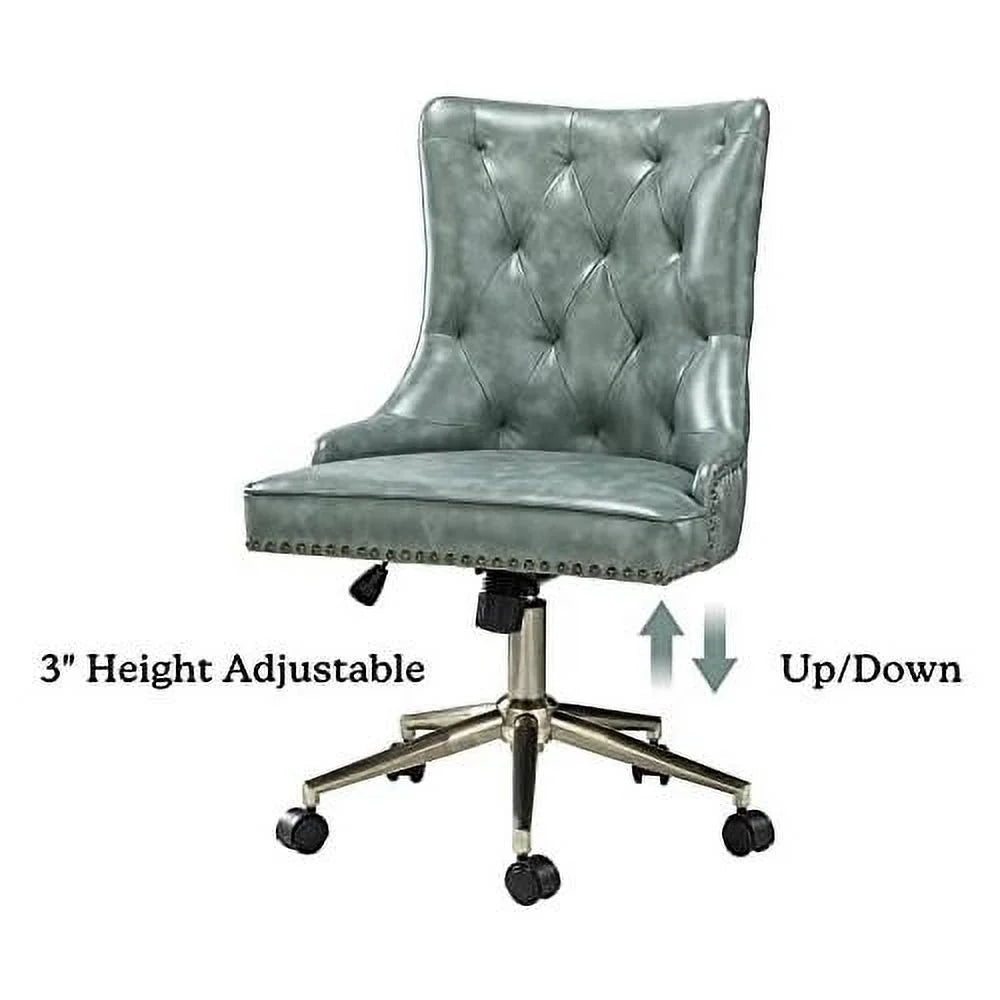 PU Leather Armless Office Chair with 5 Rolling Casters V51955
