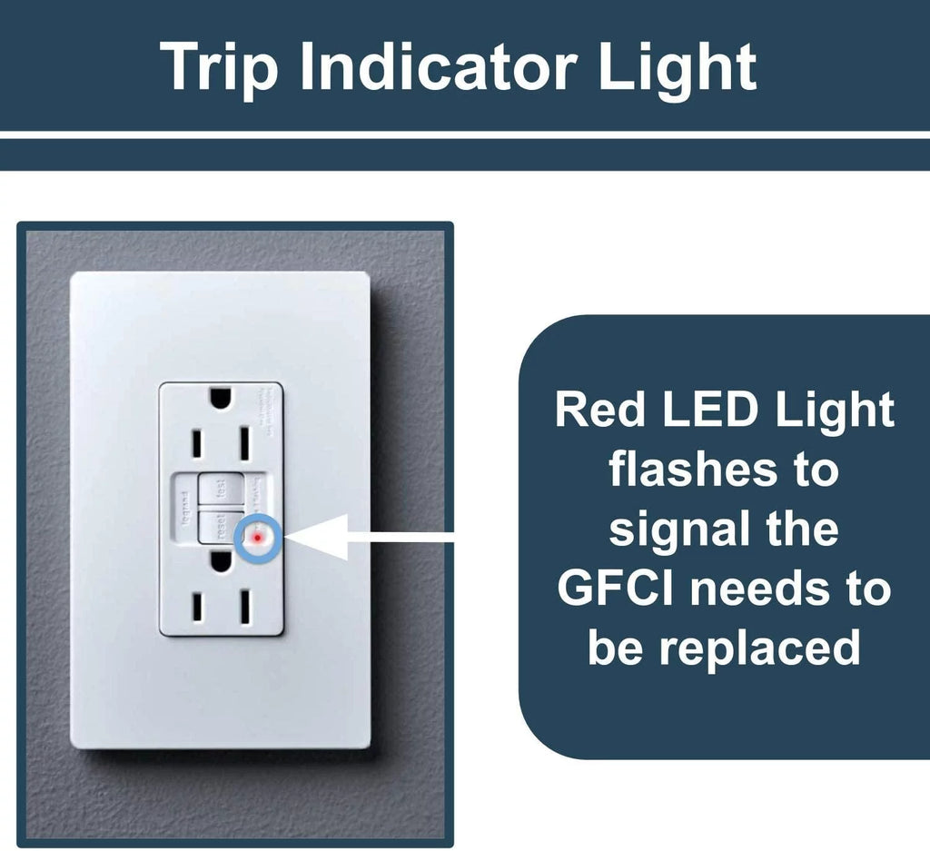 Gray 15 Amp 125 Volt Self-Test GFCI Outlet G2567