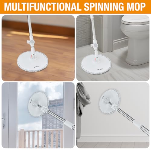 Spin Mop and Bucket Set with 360-Degree Swivel Microfiber Mop Head H714152