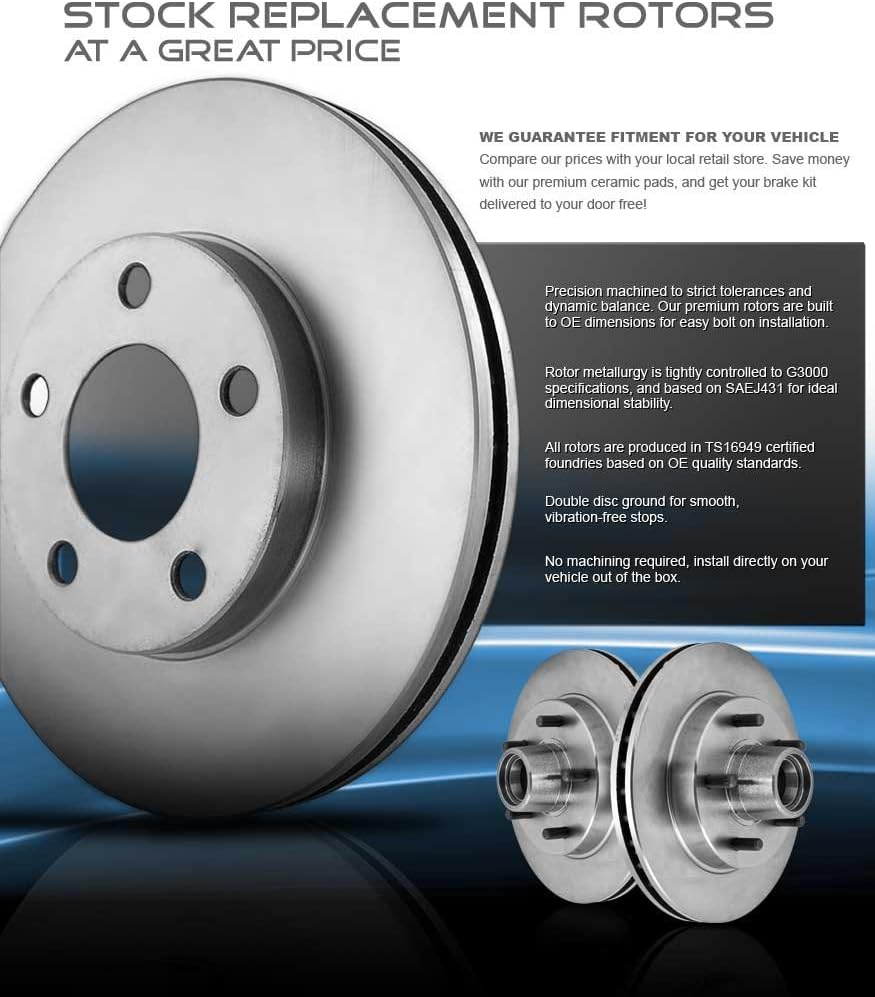 8 Lug Brake Disc Rotors with Metallic Brake Pads H385