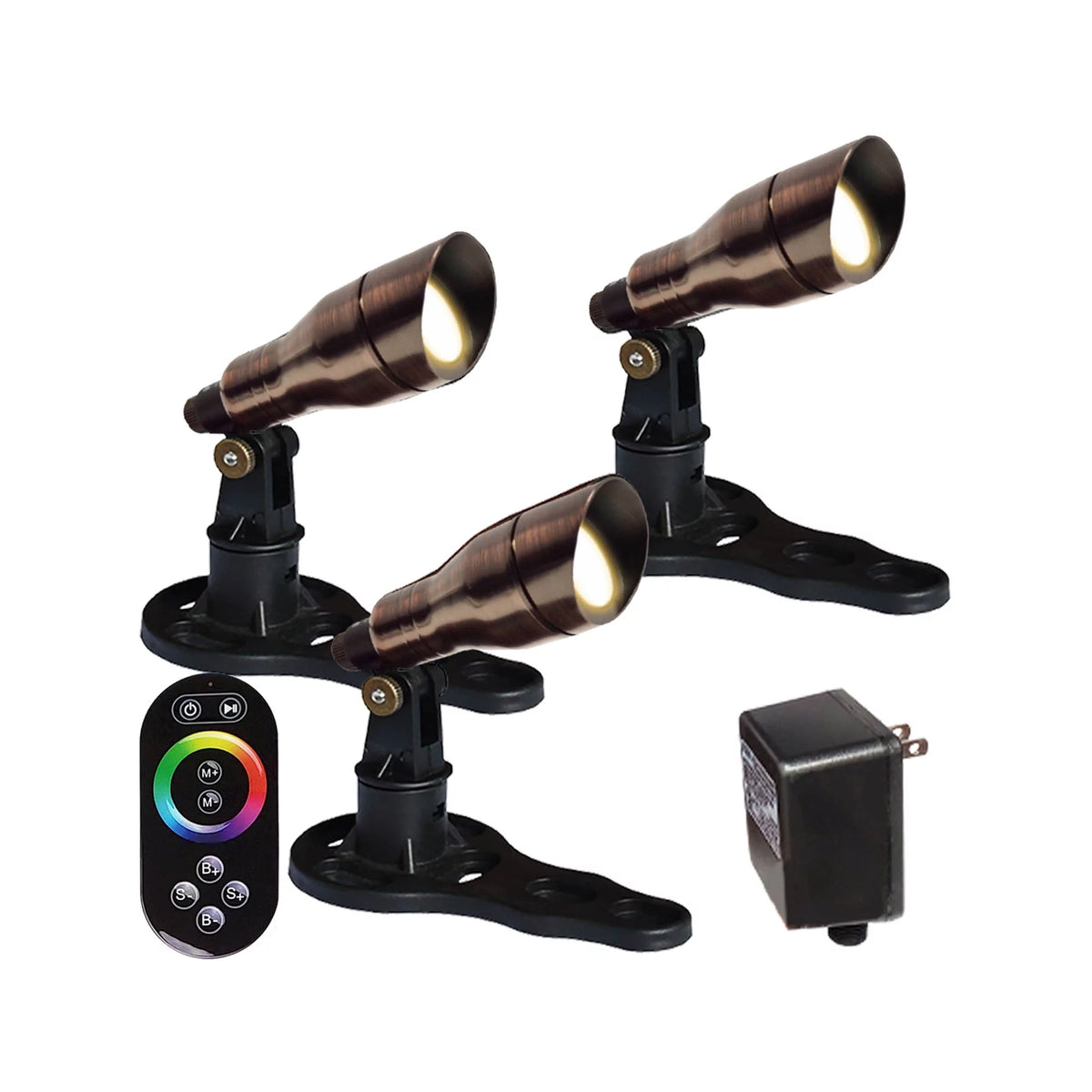 Color Changing Bronze Fountain Light Kit P7603