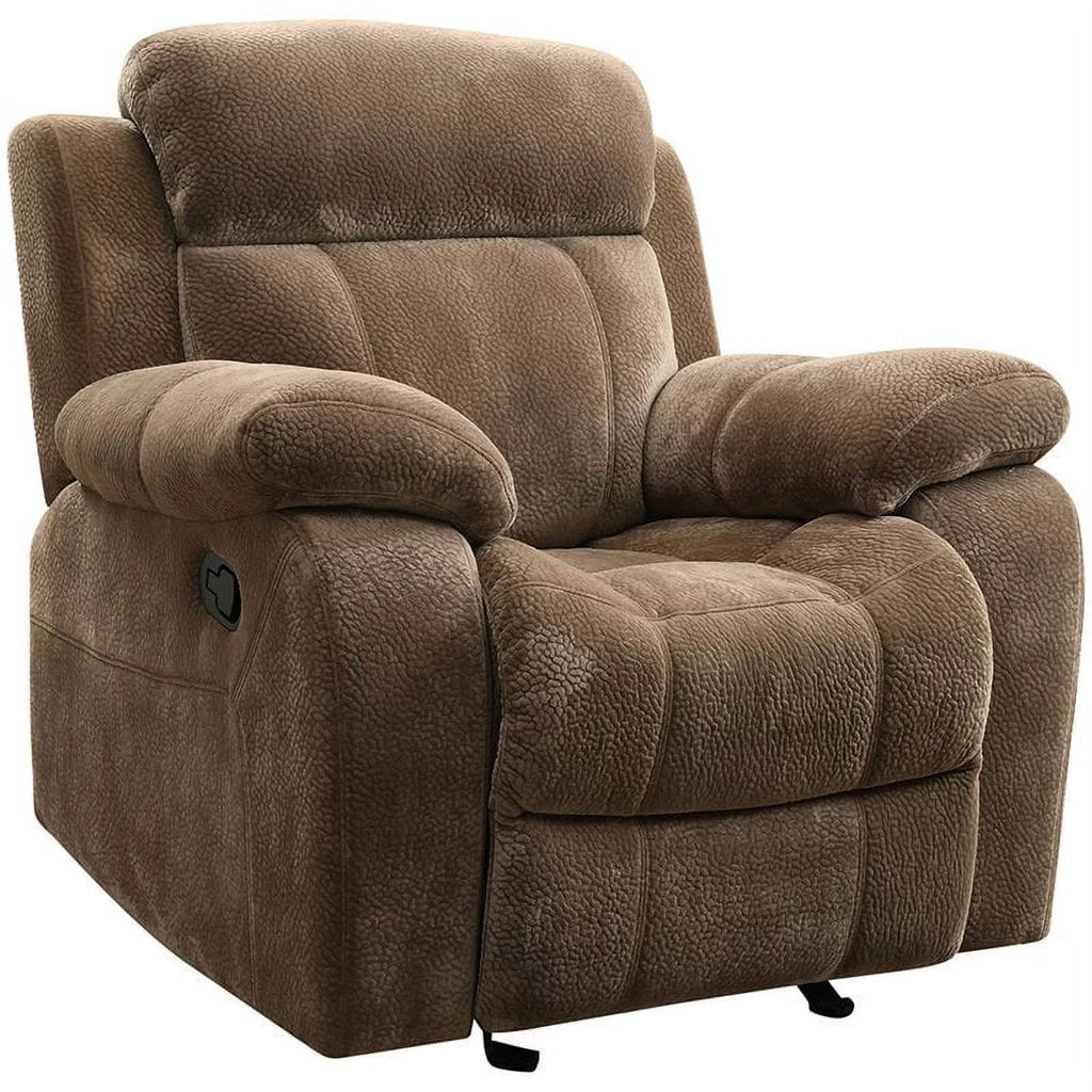 Mocha Brown Velvet Fabric Glider Recliner B59164