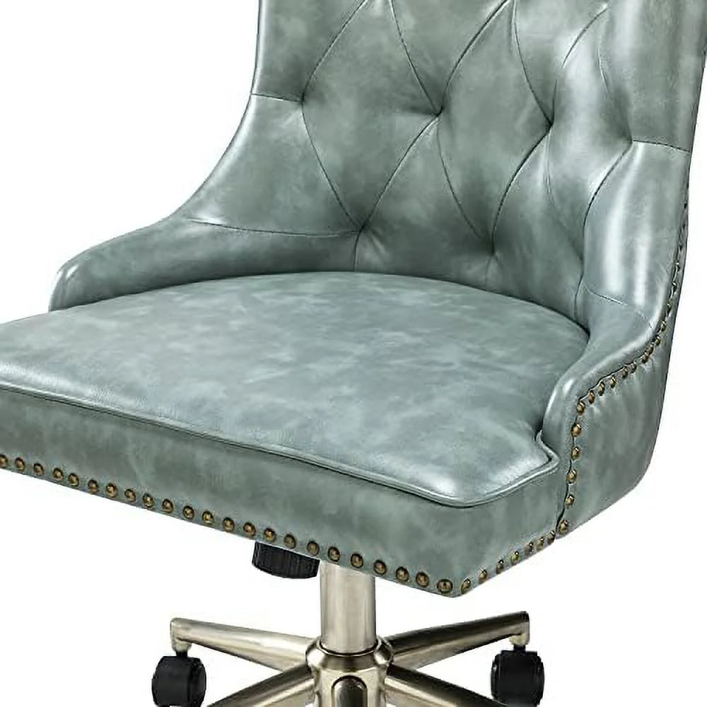 PU Leather Armless Office Chair with 5 Rolling Casters V51955