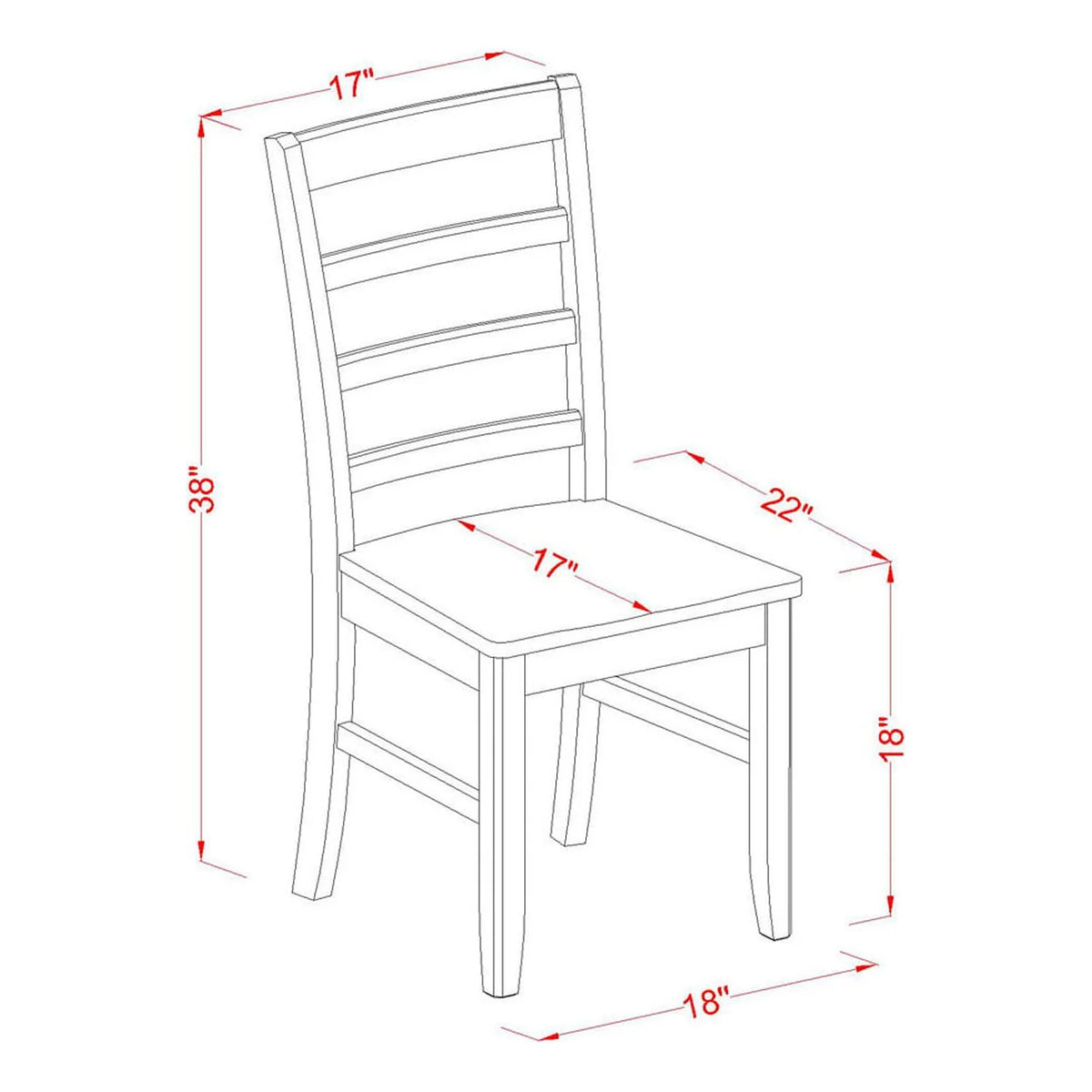 3-piece Dining Set with Ladder Back C283