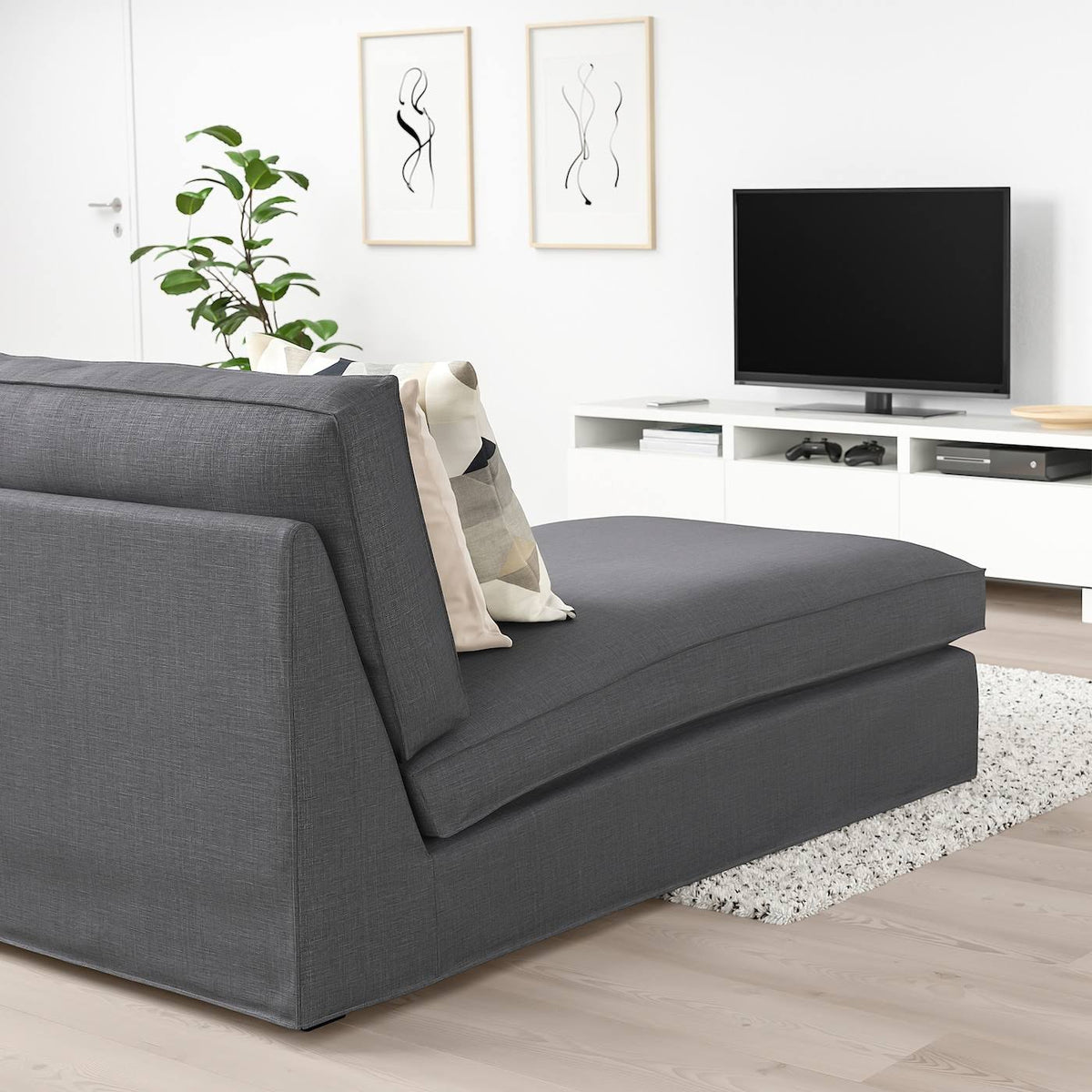 Kivik Chaise, Skiftebo Dark Gray, Width: 35 3/8 K450