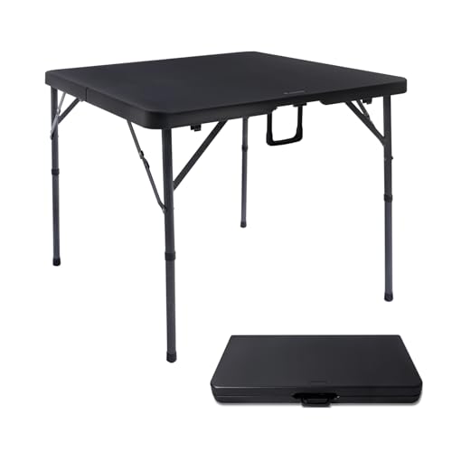 34" Black Folding HDPE Table with Carrying Handle E24459