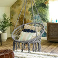 Light Blue Cotton Weave Chair Hammock E9352