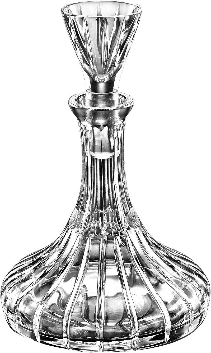 European Handmade Cut Crystal Mouthwash Decanter with Hollow Stopper T837057