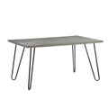 60 Inch Dining Table, 4 Seater, Metal Hairpin Legs, Gray B75462