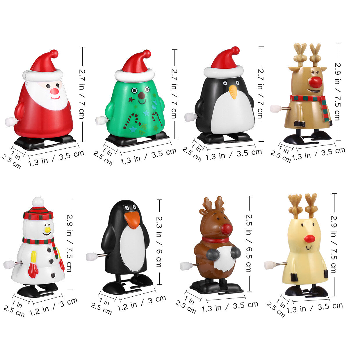 8pcs Christmas Clockwork Wind Up Toys L334952