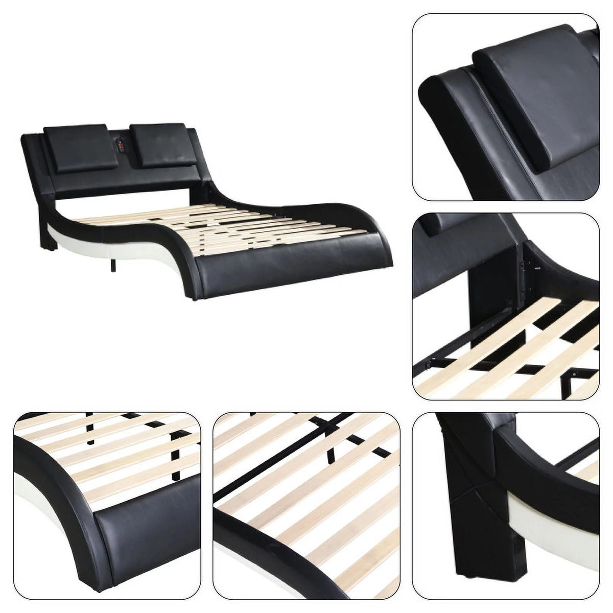 Black LED Platform Bed B734367