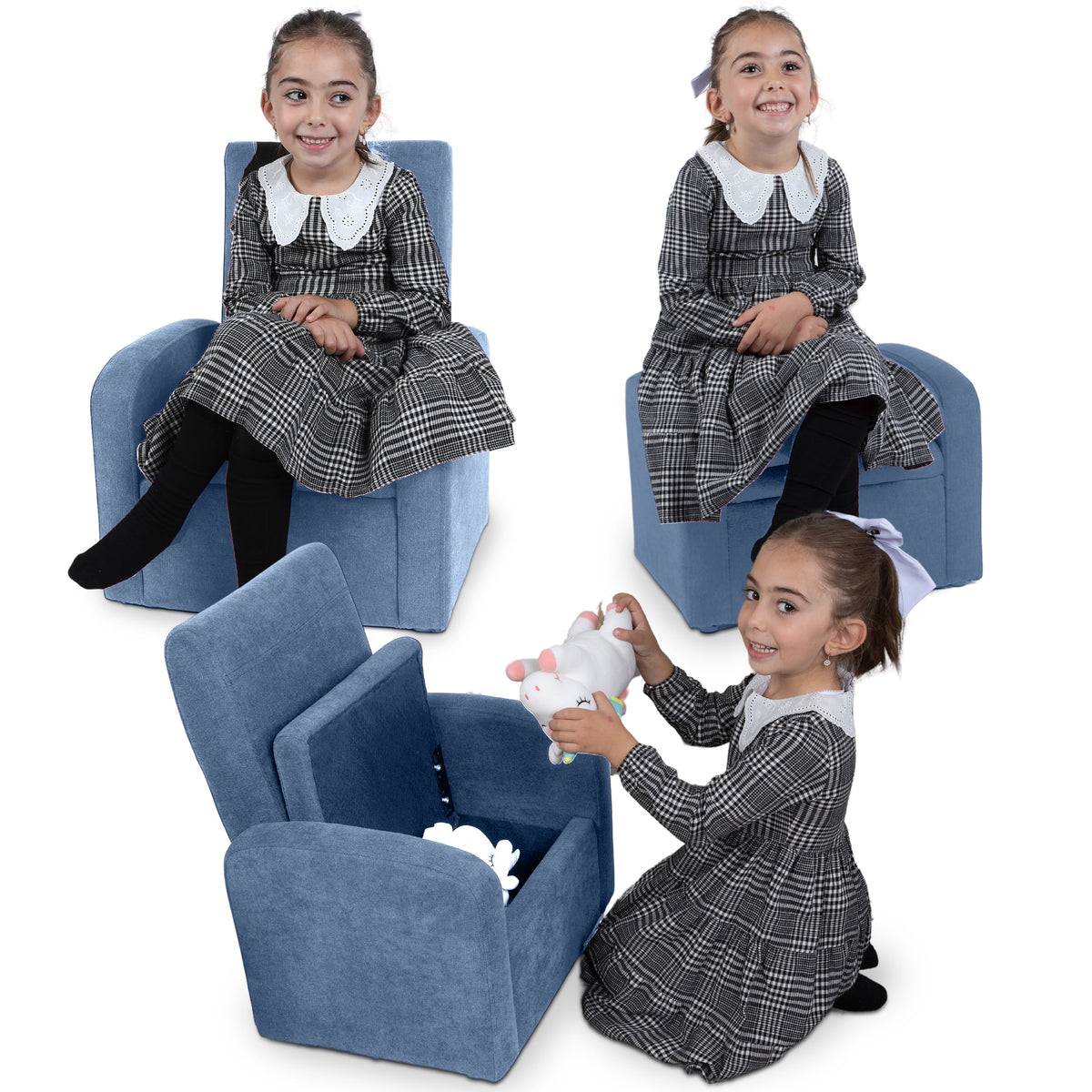 Kids Sofa Chair Folding Ottoman X8420