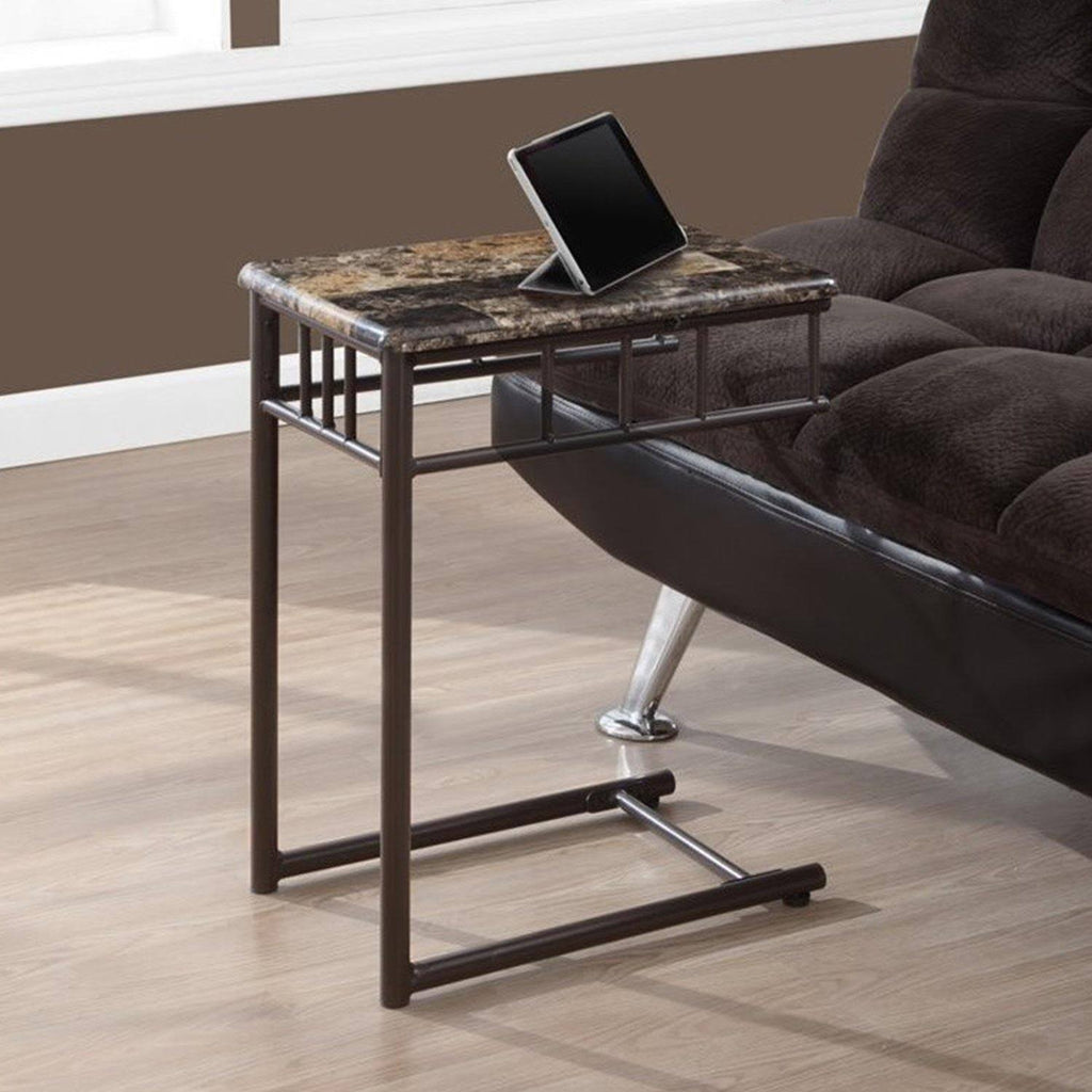 Cappuccino Brown MDF Metal Accent Table T731916