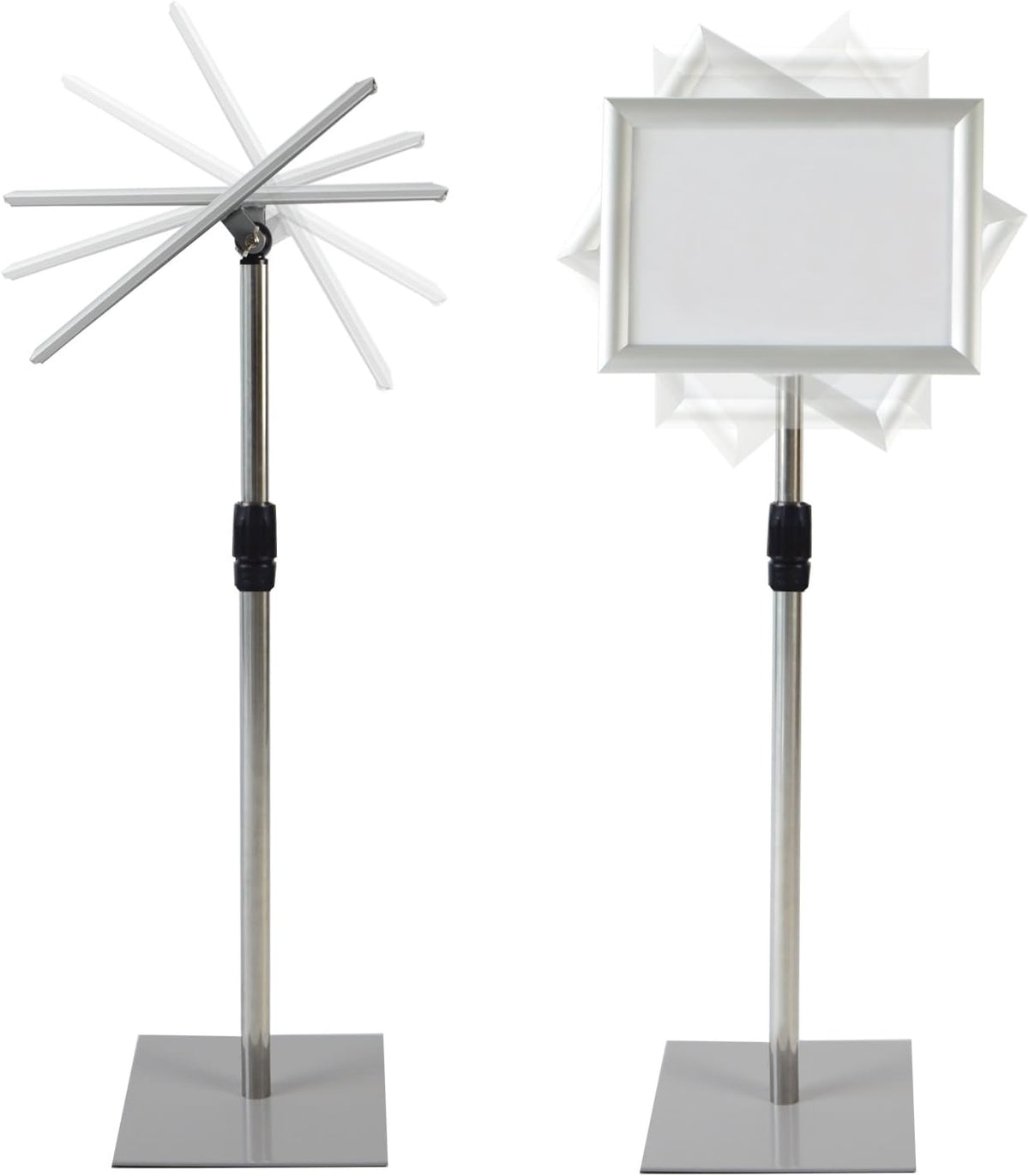 Adjustable Heavy Duty Pedestal Poster Stand with Square Steel Base D4859