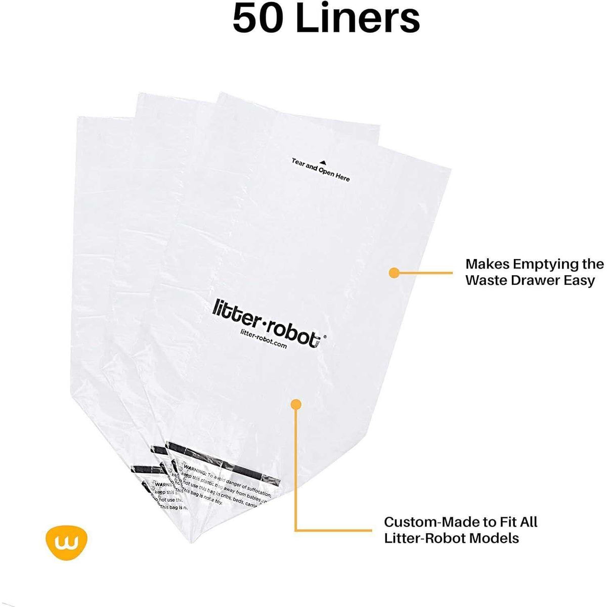 50 Pack Litter Box Liners O95602