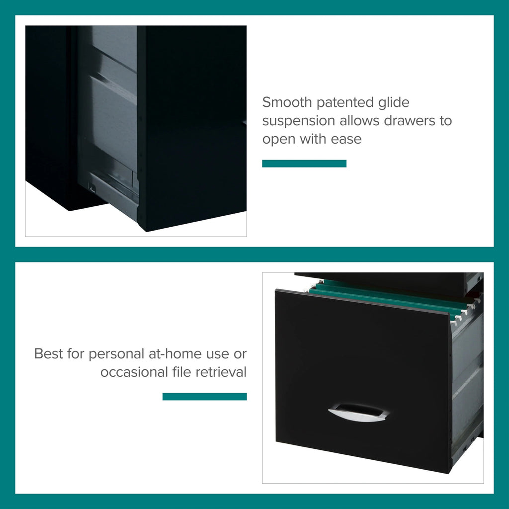 3 Drawer Letter Width Vertical File Cabinet with Pencil Drawer, Black A205681