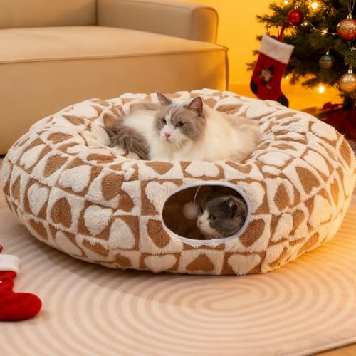 Cat Tunnel Bed with Plush Cushion E16466