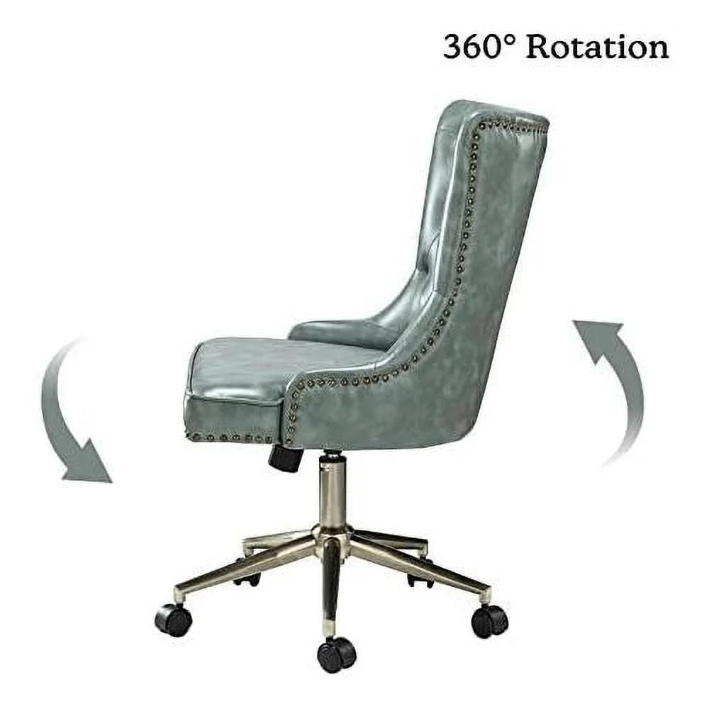 PU Leather Armless Office Chair with 5 Rolling Casters V51955