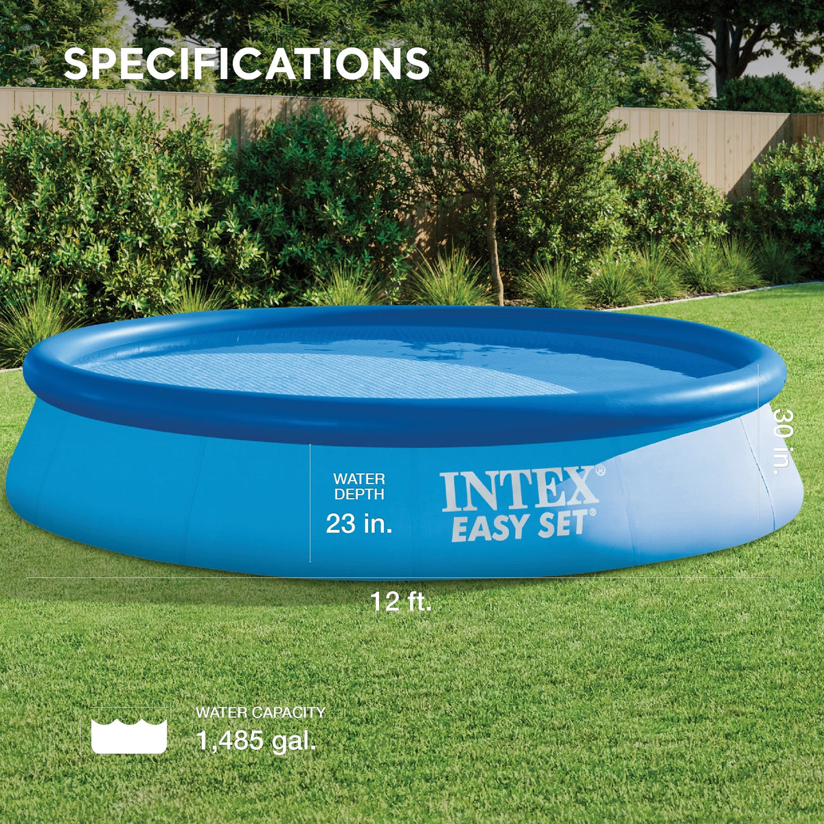12ft x 30in Inflatable Swimming Pool with Filter Pump T706