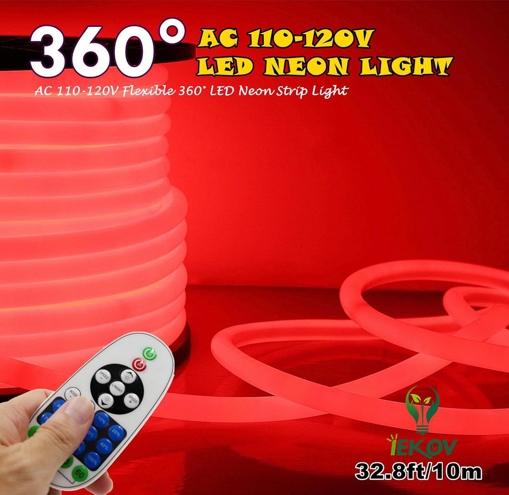 32.8ft Dimmable Waterproof Flexible LED Neon Rope Light D6539