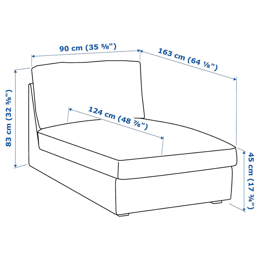 Kivik Chaise, Skiftebo Dark Gray, Width: 35 3/8 K450