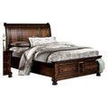Brown Cherry 2 Drawer Wood Full Platform Bed O370752