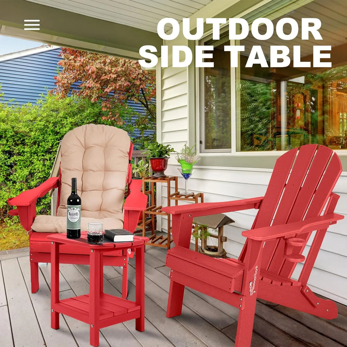 Black HDPE Adirondack Side Table D851