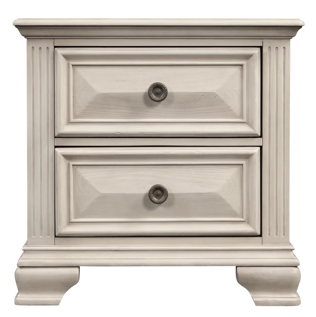 Queen Wood Bedroom Set with Dresser Mirror and Two Nightstands F49887