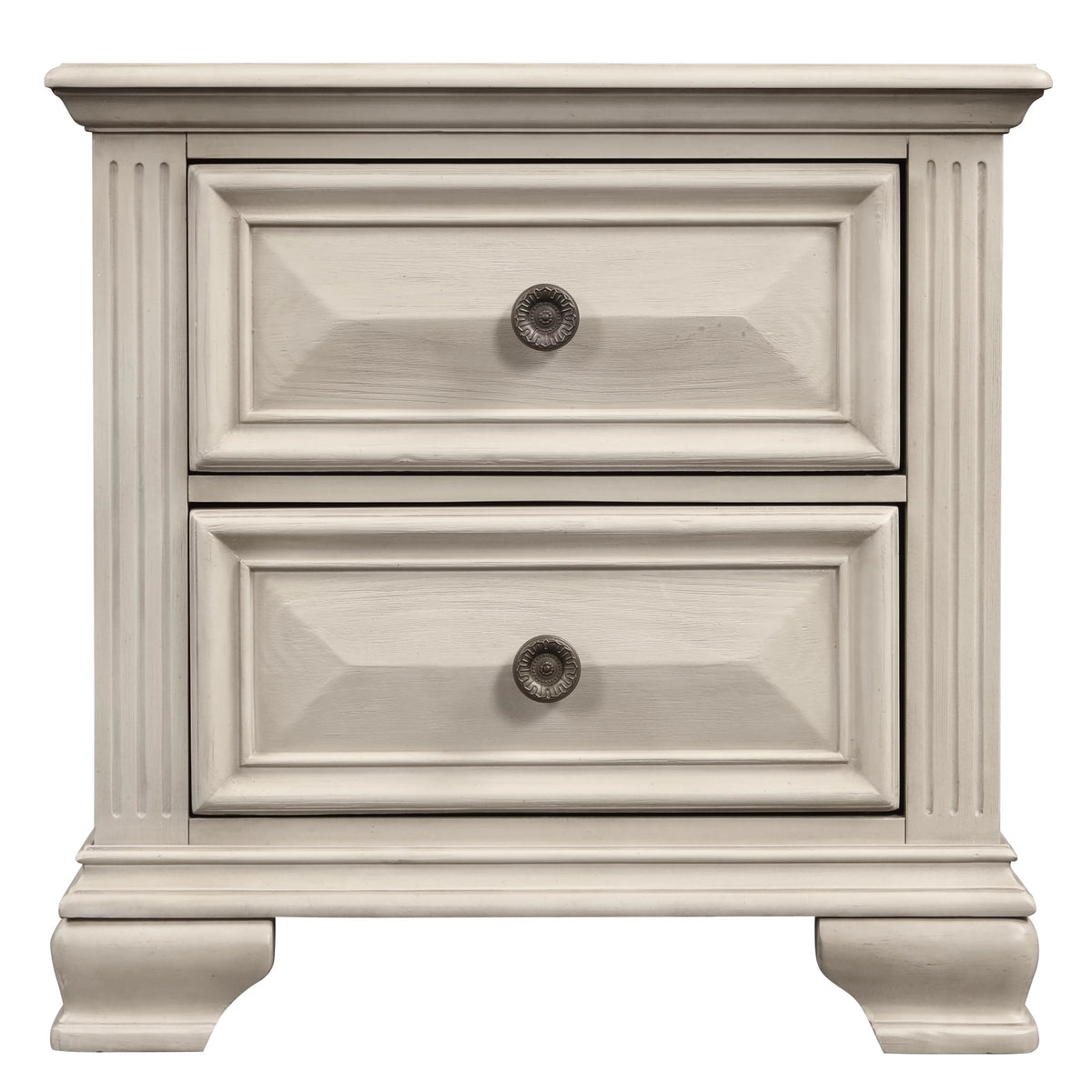 Queen Wood Bedroom Set with Dresser Mirror and Two Nightstands F49887