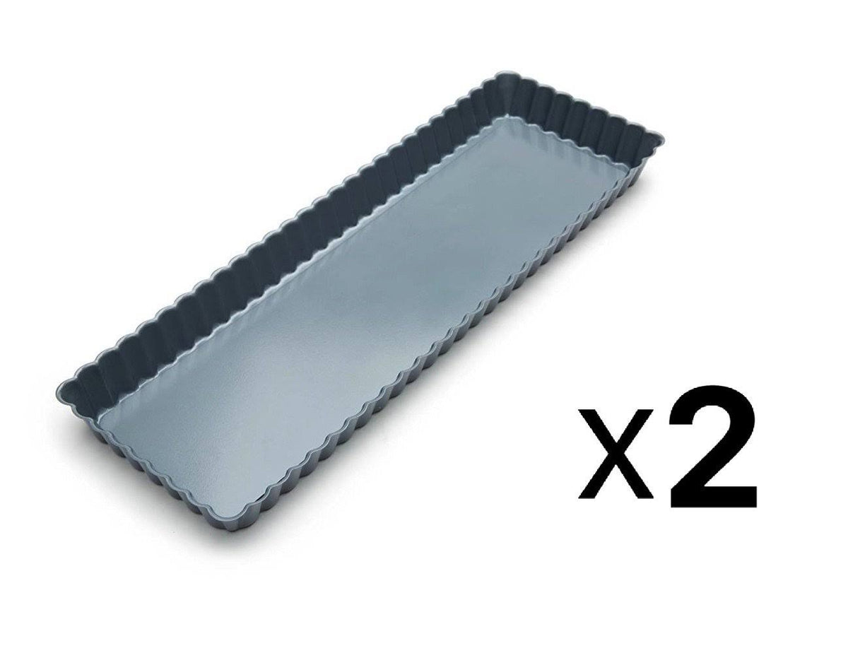 Non-Stick 14 inch x 5 inch Loose Bottom Rectangular Tart/Quiche Pan V862425