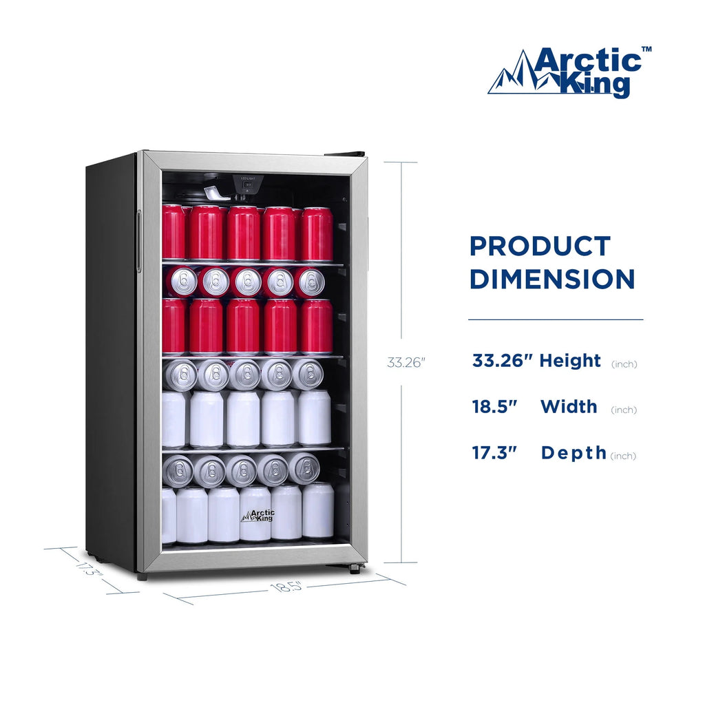 115-Can Beverage Fridge & Cooler Stainless Steel R967626