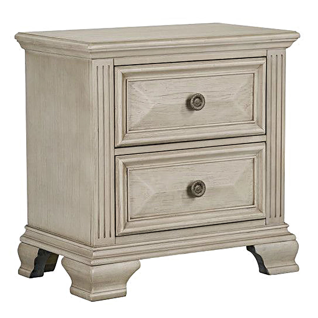 Queen Wood Bedroom Set with Dresser Mirror and Two Nightstands F49887