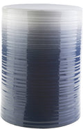 18.1x22 Navy Blue and White Glossy Ceramic Stool T883