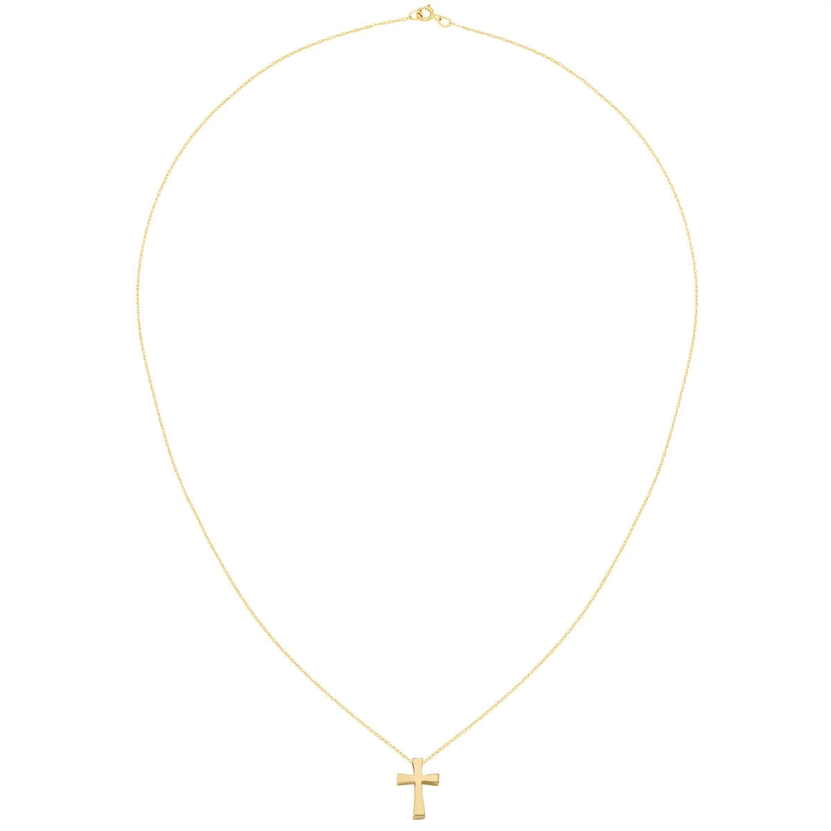 14 Karat Yellow Gold Polished Cross Pendant with 18-inch Chain P895