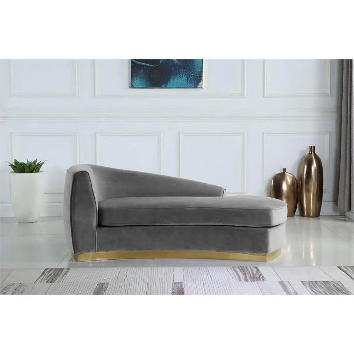 3-Piece Velvet Accent Chair Chaise and Loveseat D949