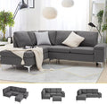 Gray Sectional Sofa with Armrest Storage L131781
