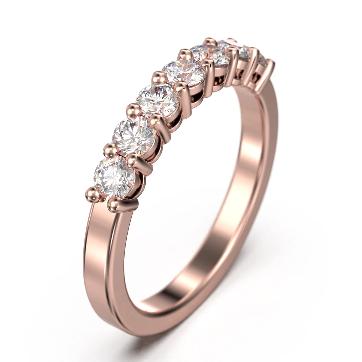 18K Rose Gold Over Silver Diamond Moissanite Ring F8507