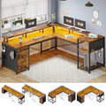 L Shaped Desk with 4 Fabric Drawers J1400