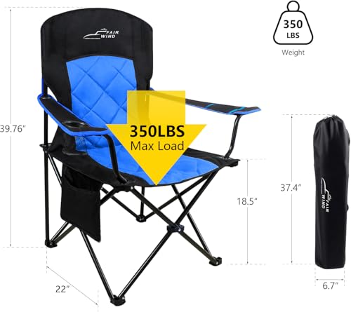 Oversized Padded Camping Chair 2 Pack Black U2793