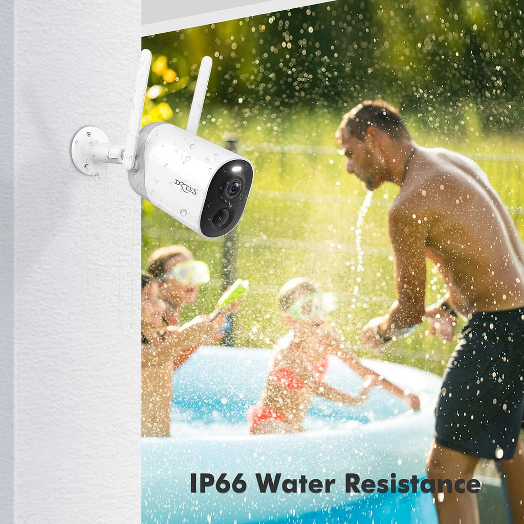 Solar Security Camera Outdoor Wireless with Siren and Spotlight, Battery Powered WiFi, Motion Detection, Color Night Vision, IP66 Waterproof Z798