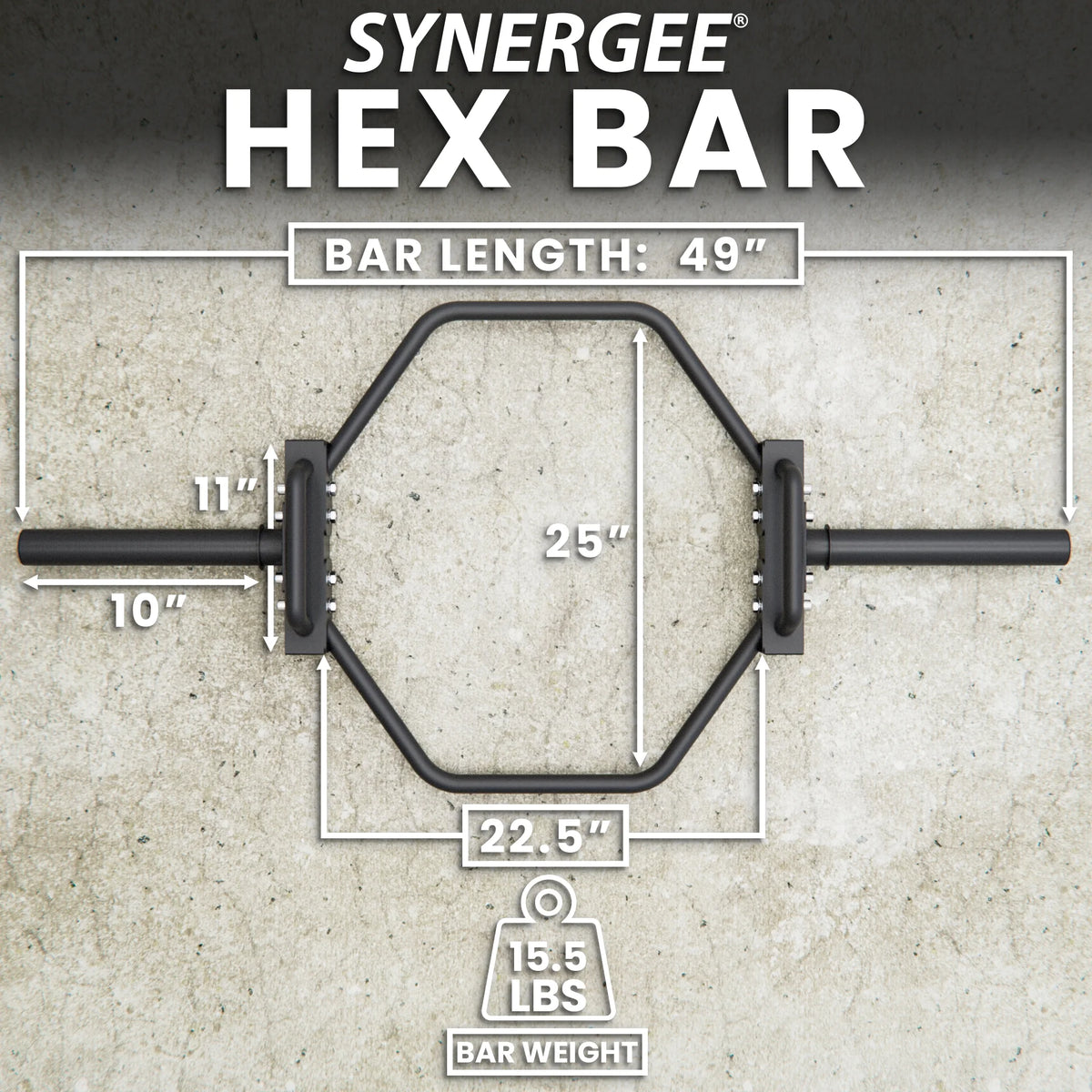 7kg Black Olympic Hex Barbell Trap Bar J4250