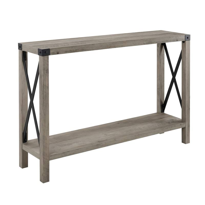 Gray Wash Laminate Wood and Metal Console Sofa Table R269