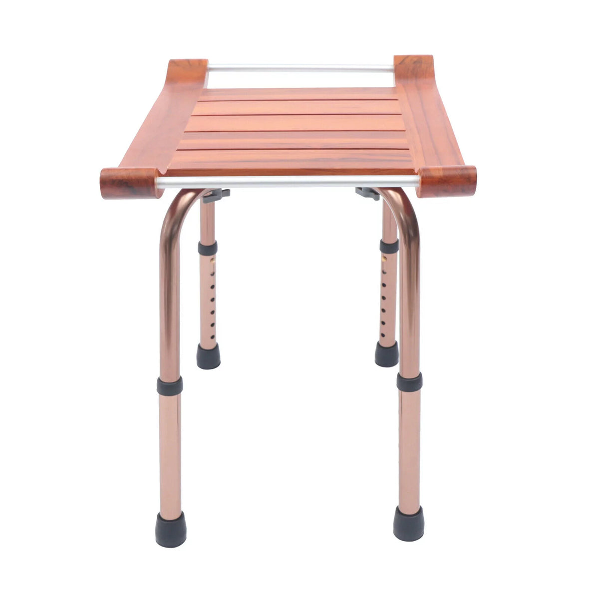 Teak Shower Stool Bathroom Bench Adjustable Non-Slip Y1657