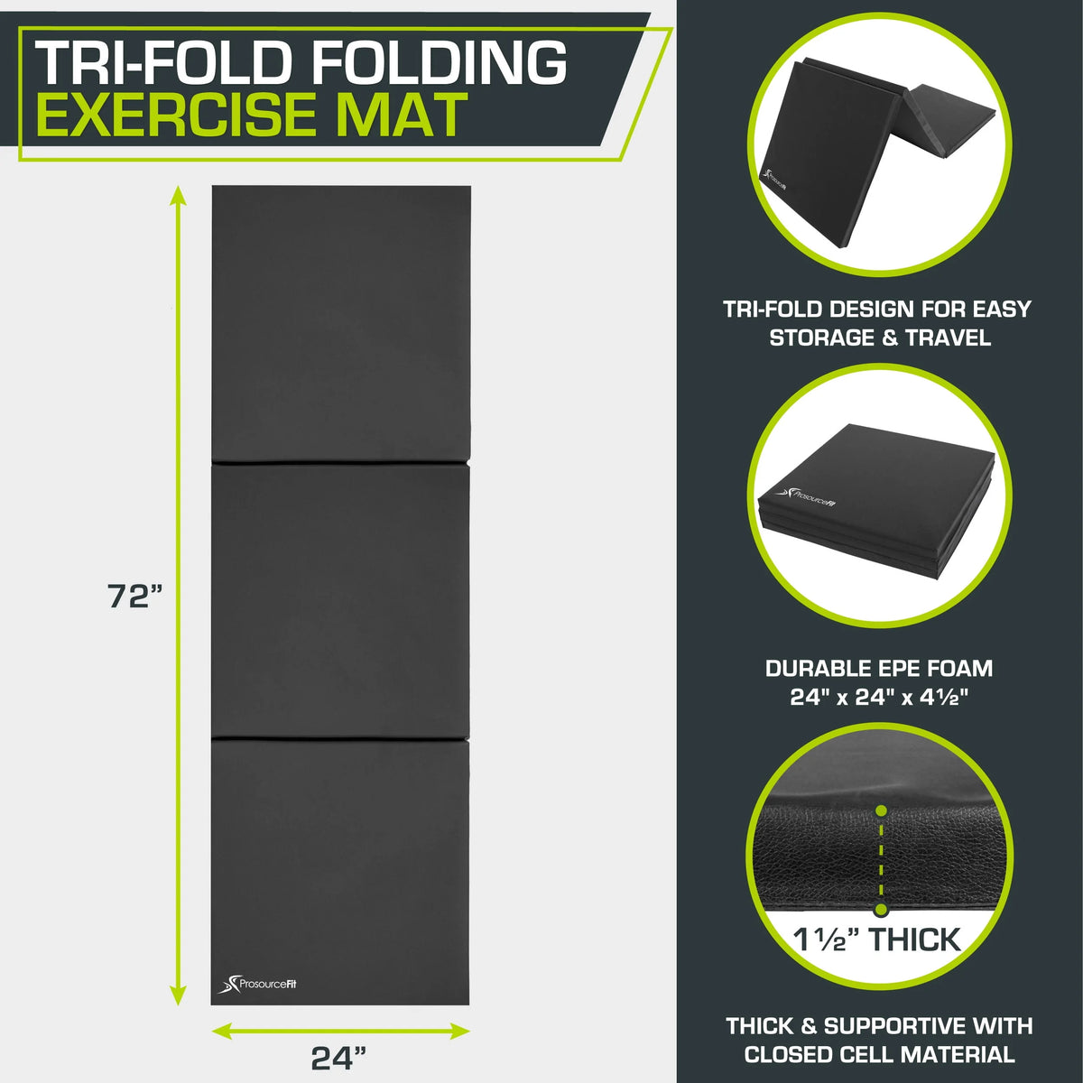 Folding Gymnastics Mat 6'x2' Z594673