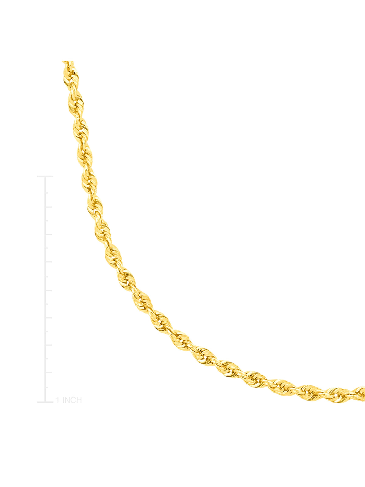 14kt Yellow Gold 20" Hollow Glitter Rope Chain Necklace A8166